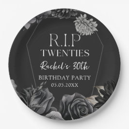 Plato De Papel Floral QEPD 2003 Placas de papel de cumpleaños