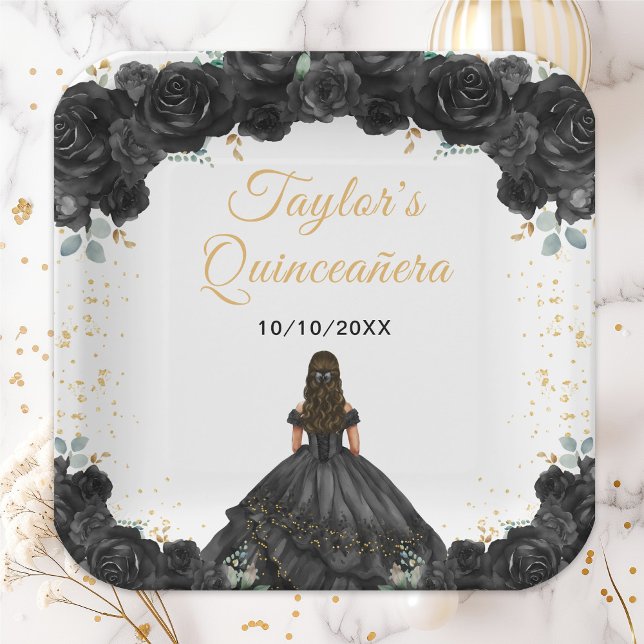Plato De Papel Floral Quinceañera (Subido por el creador)