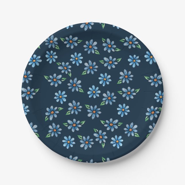 Plato De Papel floral retro (Anverso)