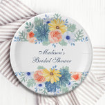 Plato De Papel Floral Succulum Macaron Bridal Shower<br><div class="desc">Floral Succulent Macaron Bridal Shower Fiesta Paper Plates de papel con flores de papel y flores de color agua elegantes sobre un fondo blanco. Personalice editando el texto en los cuadros de texto. Diseñado por ©Evco Studio www.zazzle.com/store/evcostudio</div>