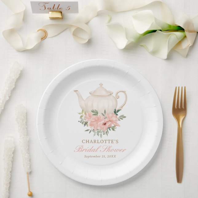 Plato De Papel Floral Tea Fiesta Bridal Shower (Boda)