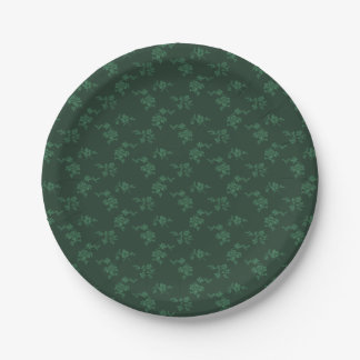 Plato De Papel Floral Verde de Navidad