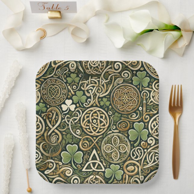 Plato De Papel Florecer Celta (Boda)