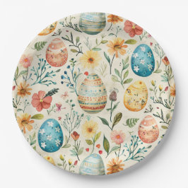 Plato De Papel Florecer de primavera Pascua 1