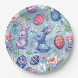 Plato De Papel Florecer de primavera Pascua 5