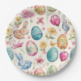 Plato De Papel Florecer de primavera Pascua 6