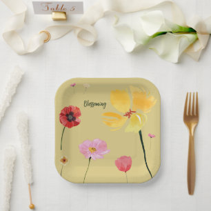Plato De Papel Floreciendo