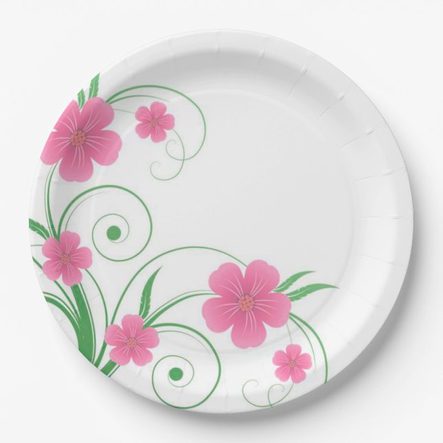 Plato De Papel Flores (Anverso)