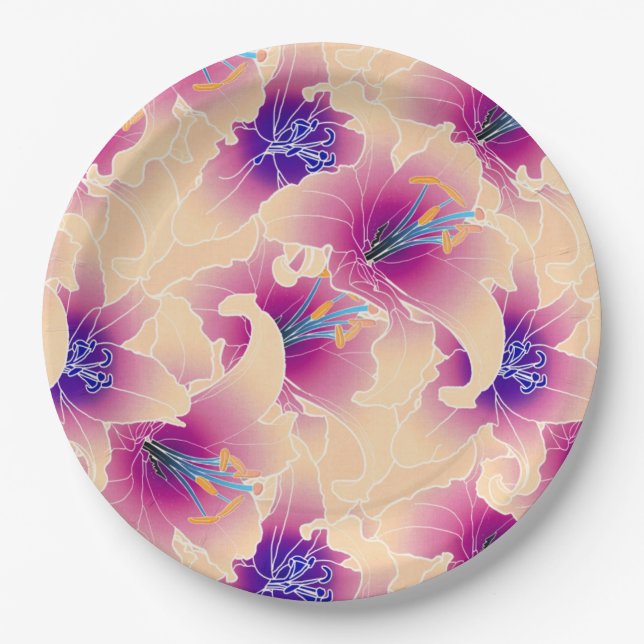 Plato De Papel Flores (Anverso)