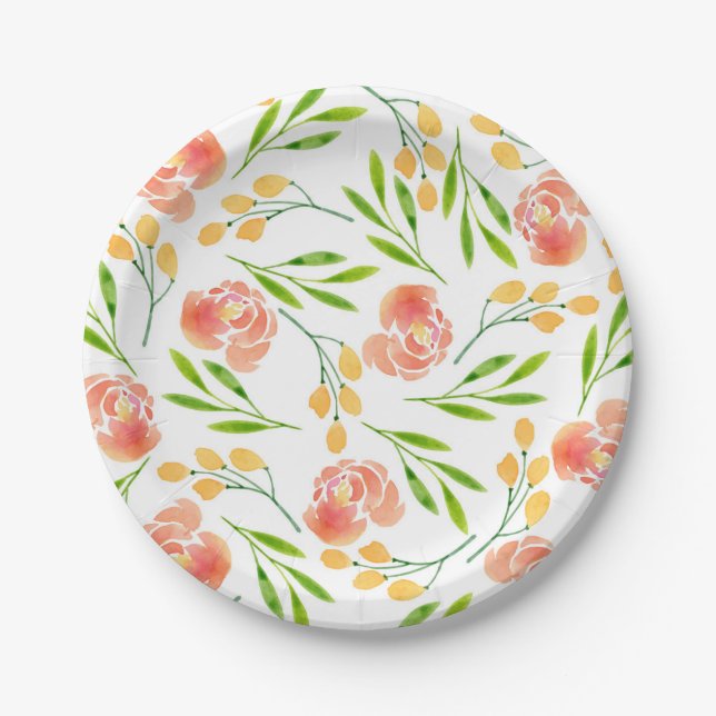Plato De Papel Flores (Anverso)