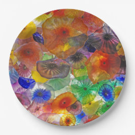 Plato De Papel Flores abstractas