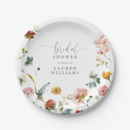 Plato De Papel Flores acuáticas de jardín ducha de novia rosa Rub