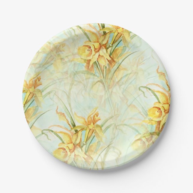 Plato De Papel Flores amarillas salvajes (Anverso)