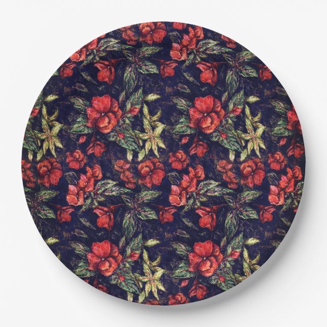 Plato De Papel Flores antiguas de Alexandra Cook alias Linandara (Anverso)