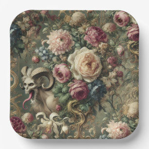 Plato De Papel 🩸 Flores Azotadas por la Lengua – Victoriano Góti