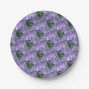 Plato De Papel Flores de árbol de jacarandá morado