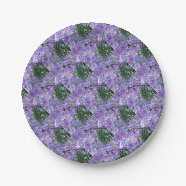 Plato De Papel Flores de árbol de jacarandá morado (Anverso)