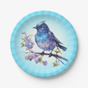 Plato De Papel Flores de aves de corral Clipart-73611