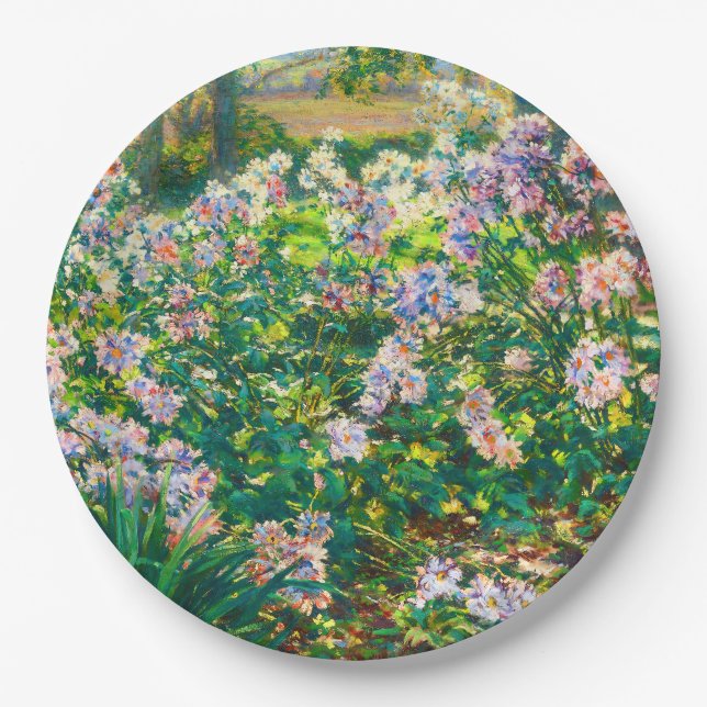Plato De Papel Flores de bonito de época ilustracion de flores de (Anverso)