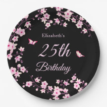 Flores de Cerezo Rosadas Negras Personalizadas
