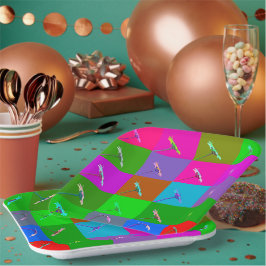 Plato De Papel Flores De Daisy Coloridas Y Luminosas