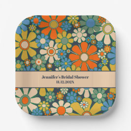 Plato De Papel Flores de jardín retro flores estéticas de los año