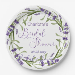 Plato De Papel Flores de lavanda morada