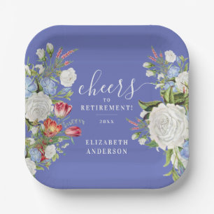 Plato De Papel Flores de lavanda pasteleras de color vintage