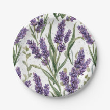Flores de lavanda púrpura Botánica acuarela