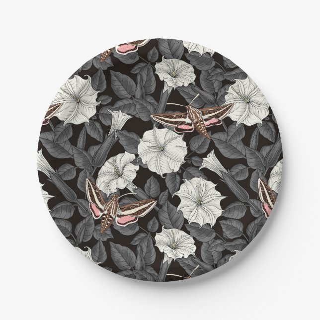 Plato De Papel Flores de luna y poliéster 2 (Anverso)