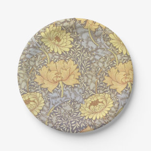 Plato De Papel Flores de Mamá William Morris Chrysanthemum