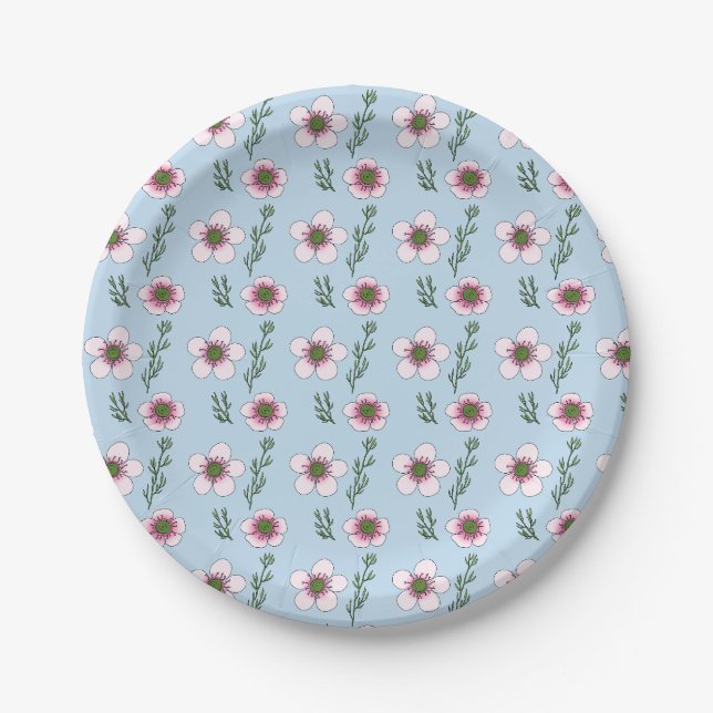 Plato De Papel Flores de Manuka (Anverso)