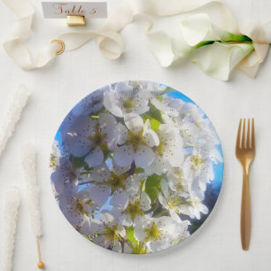 Plato De Papel Flores de oído