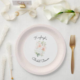 Plato De Papel Flores de Orquídea Rosa Melocotón Despedida de Sol