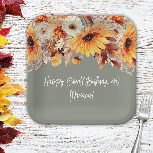 Plato De Papel Flores de otoño en Fiesta de sabios (Subido por el creador)