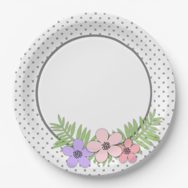 Plato De Papel Flores de papel (Anverso)