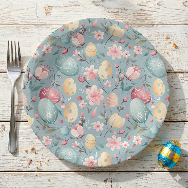 Plato De Papel Flores de Pascua Decorativas Pastel (Subido por el creador)