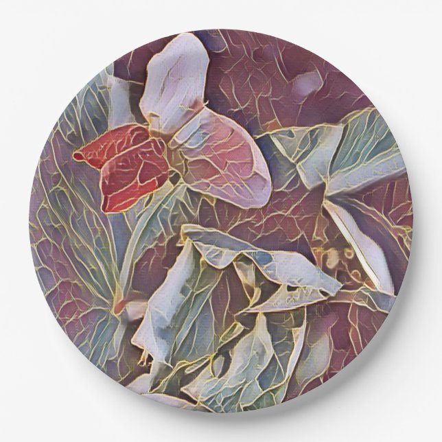 PLATO DE PAPEL FLORES DE PEA DULCE (Anverso)