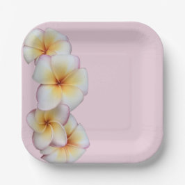 Plato De Papel Flores de plumeria