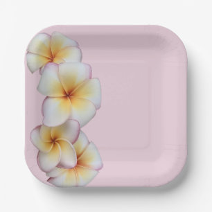 Plato De Papel Flores de plumeria