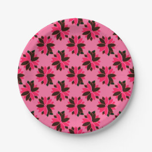 Plato De Papel Flores de poinsettia metalizado-9-PINK-RED-PAPET P