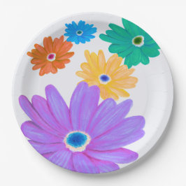 Plato De Papel Flores de Primavera