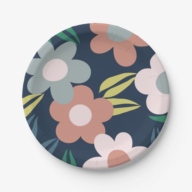 Plato De Papel Flores de primavera (Anverso)