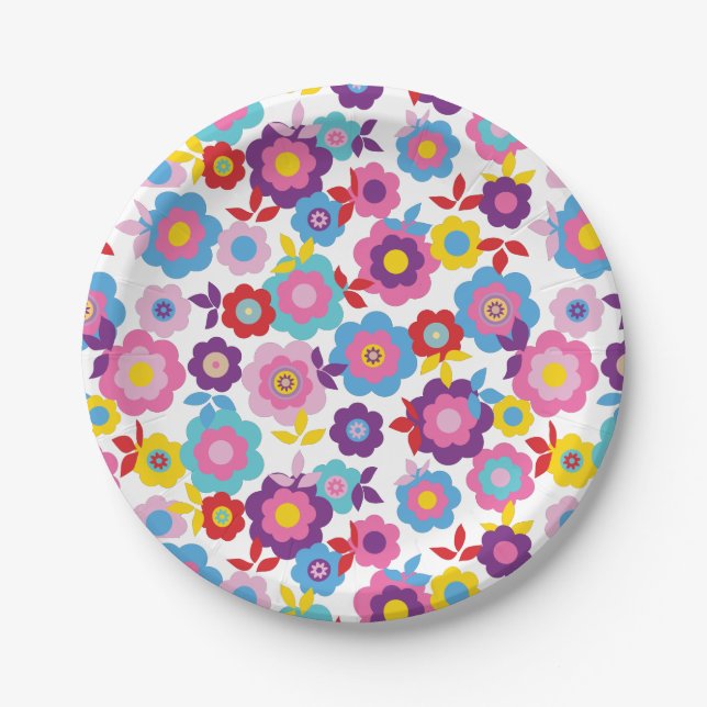 Plato De Papel Flores de primavera de Eilin 2 (Anverso)