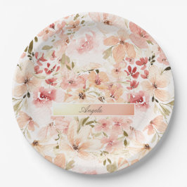 Plato De Papel Flores de primavera en flor