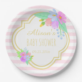 Plato De Papel Flores De Primavera En Placas De Papel Baby Shower