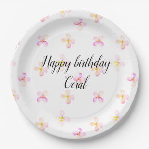 Plato De Papel Flores de rosa bonito