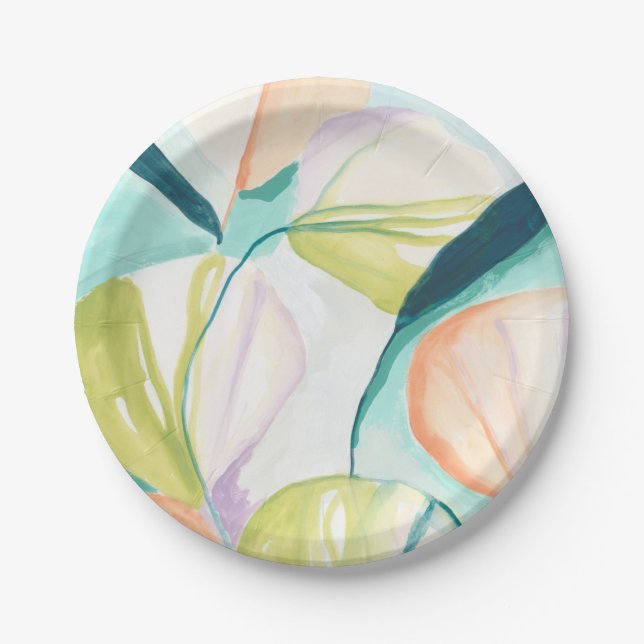 Plato De Papel Flores de ventilador IV (Anverso)