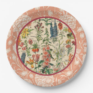Plato De Papel Flores del vintage de Adolfo Millot