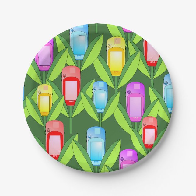 Plato De Papel Flores GPS (Anverso)